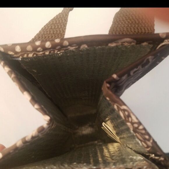 Thirty One 31 Perfect Bottle Thermal Tote Wine Cooler Gift Bag Brown Paisley - Picture 5 of 6